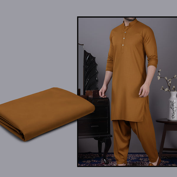 Men's Unstitched Suit Premium Wash & Wear. Mustard