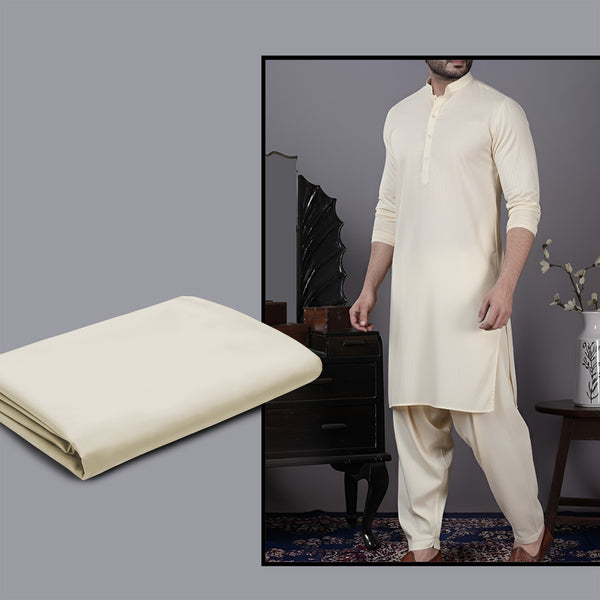 Men's Unstitched Suit Premium Wash & Wear. Cream