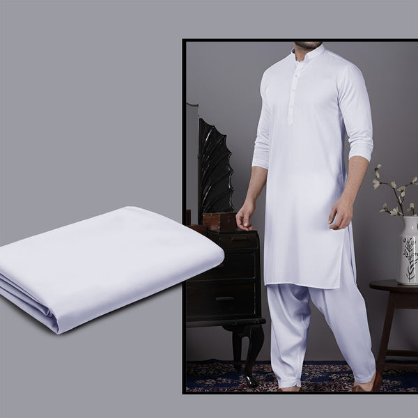 Men's Unstitched Suit Premium Wash & Wear. White